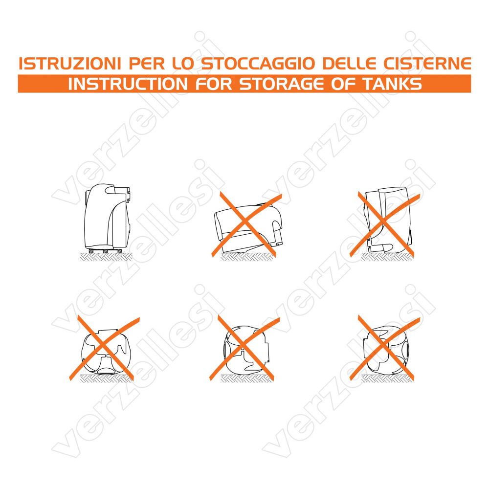 Le capacità da 1000lt e 1500lt possono essere fornite senza il raccordo di scarico integrato The capacity by 1000lt and 1500lt could be supplied without the integrated drain connection