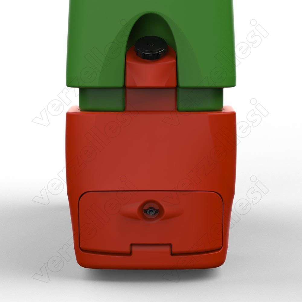 Disponibile come optional sul lava-impianto: vano porta-guanti con parete divisoria e sportellino. Optional on system-washing tank: gloves compartment with dividing wall and closing wicket